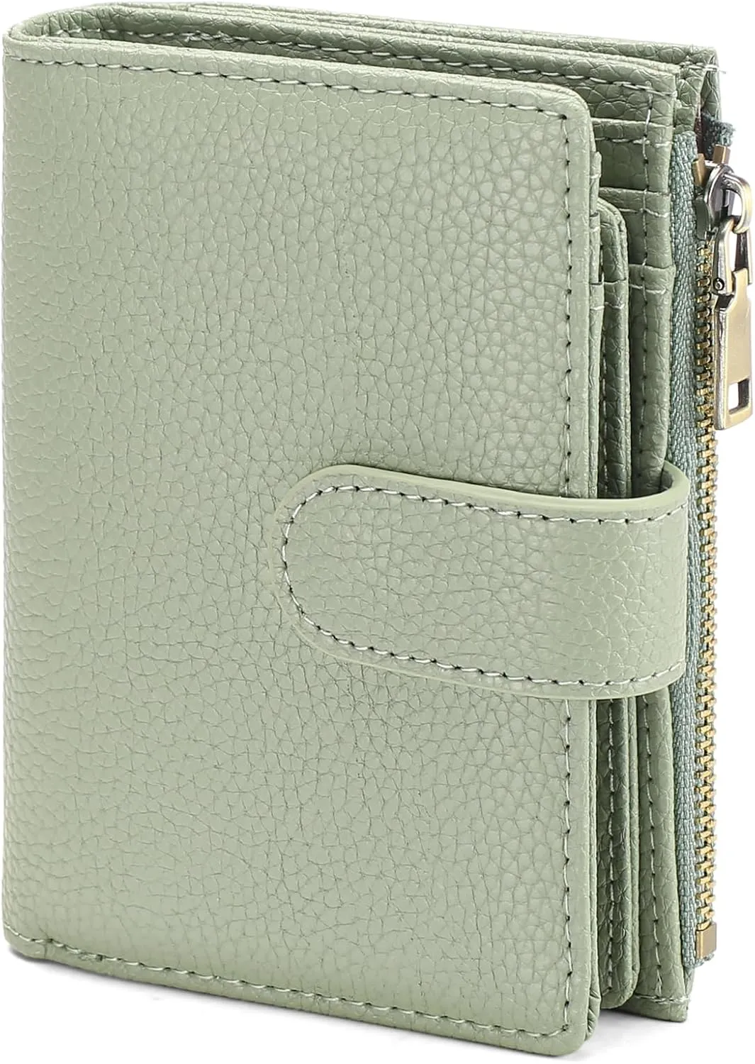 GAEKEAO Small Wallets for Women Leather RFID Blocking Bifold Zipper Pocket Wallet Card Case Purse with ID Window