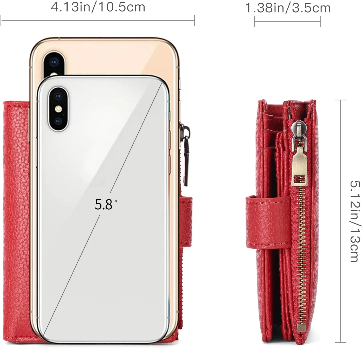GAEKEAO Small Wallets for Women Leather RFID Blocking Bifold Zipper Pocket Wallet Card Case Purse with ID Window