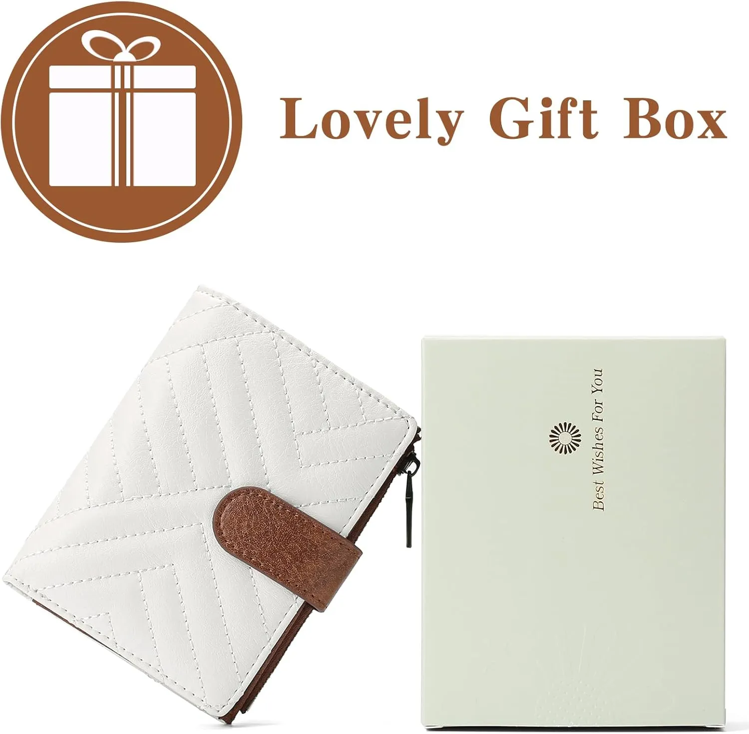 GAEKEAO Small Wallets for Women Leather RFID Blocking Bifold Zipper Pocket Wallet Card Case Purse with ID Window