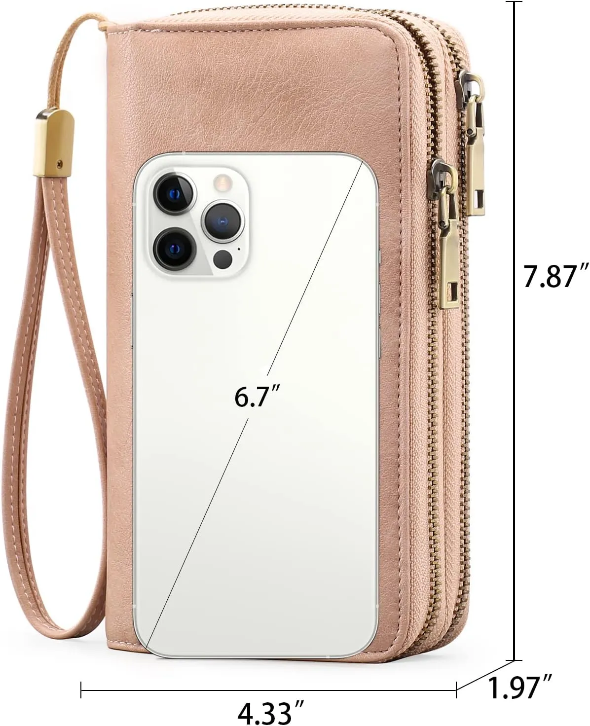GAEKEAO Wallet for Women Clutch RFID Blocking Leather Wristlet Purse Large Capacity Credit Card Holder with Grip Hand Strap