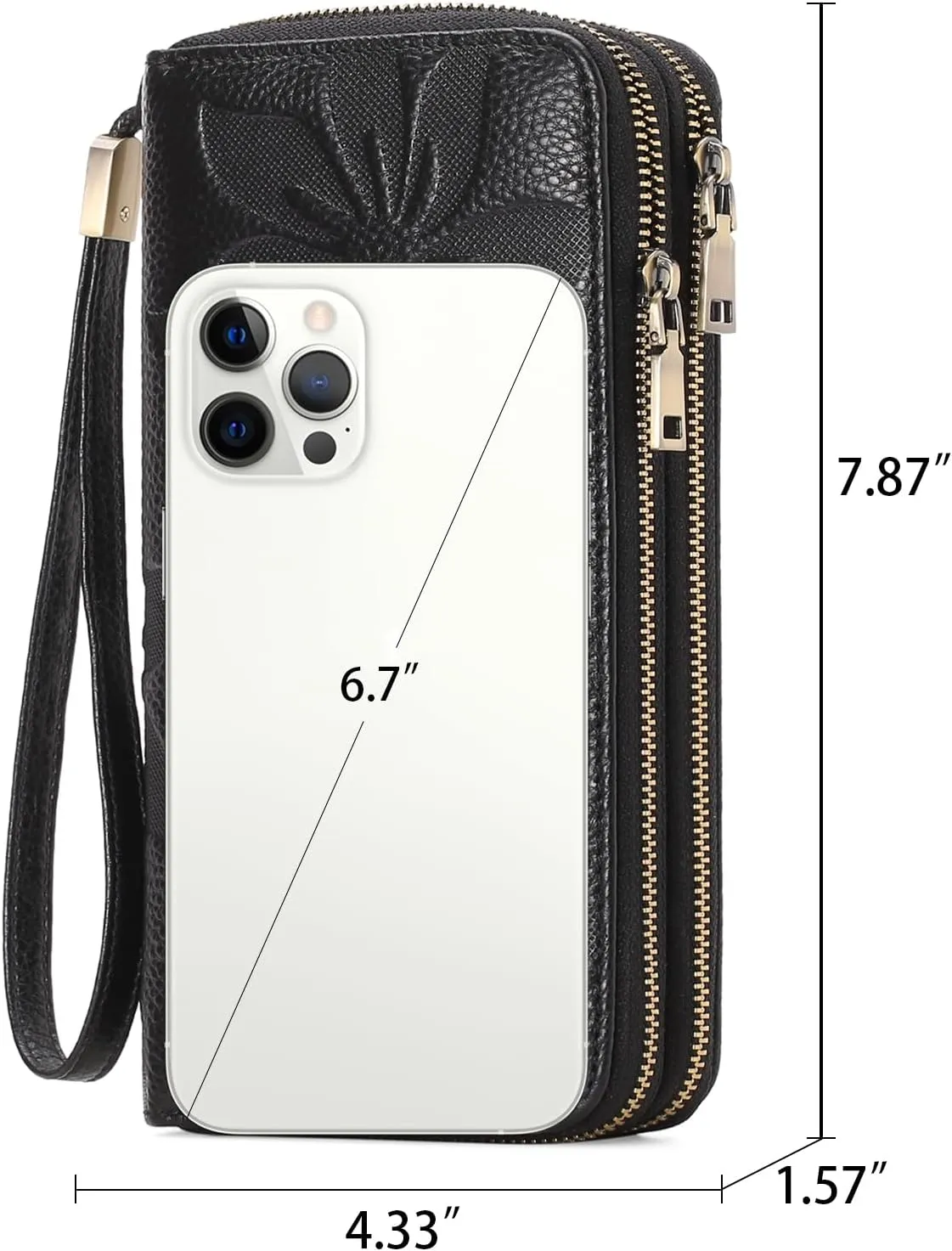 GAEKEAO Wallet for Women Clutch RFID Blocking Wristlet Leather Purse Large Capacity Credit Card Holder with Grip Hand Strap