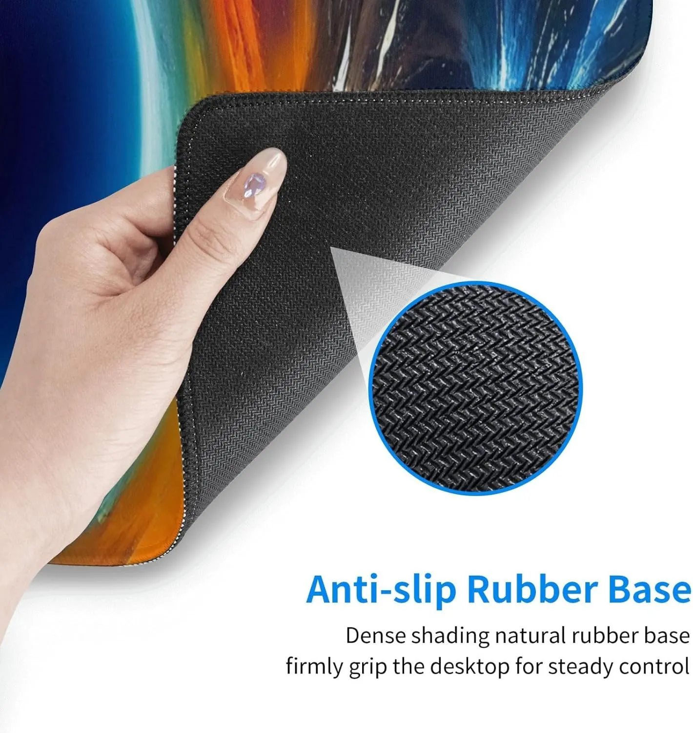 Gaming Mouse Pad,Large Non-Slip Rubber Base Mousepad,Keyboard Mouse Mat,Desk Pad with Stitched Edges,31.5x11.8inch,Black Hole