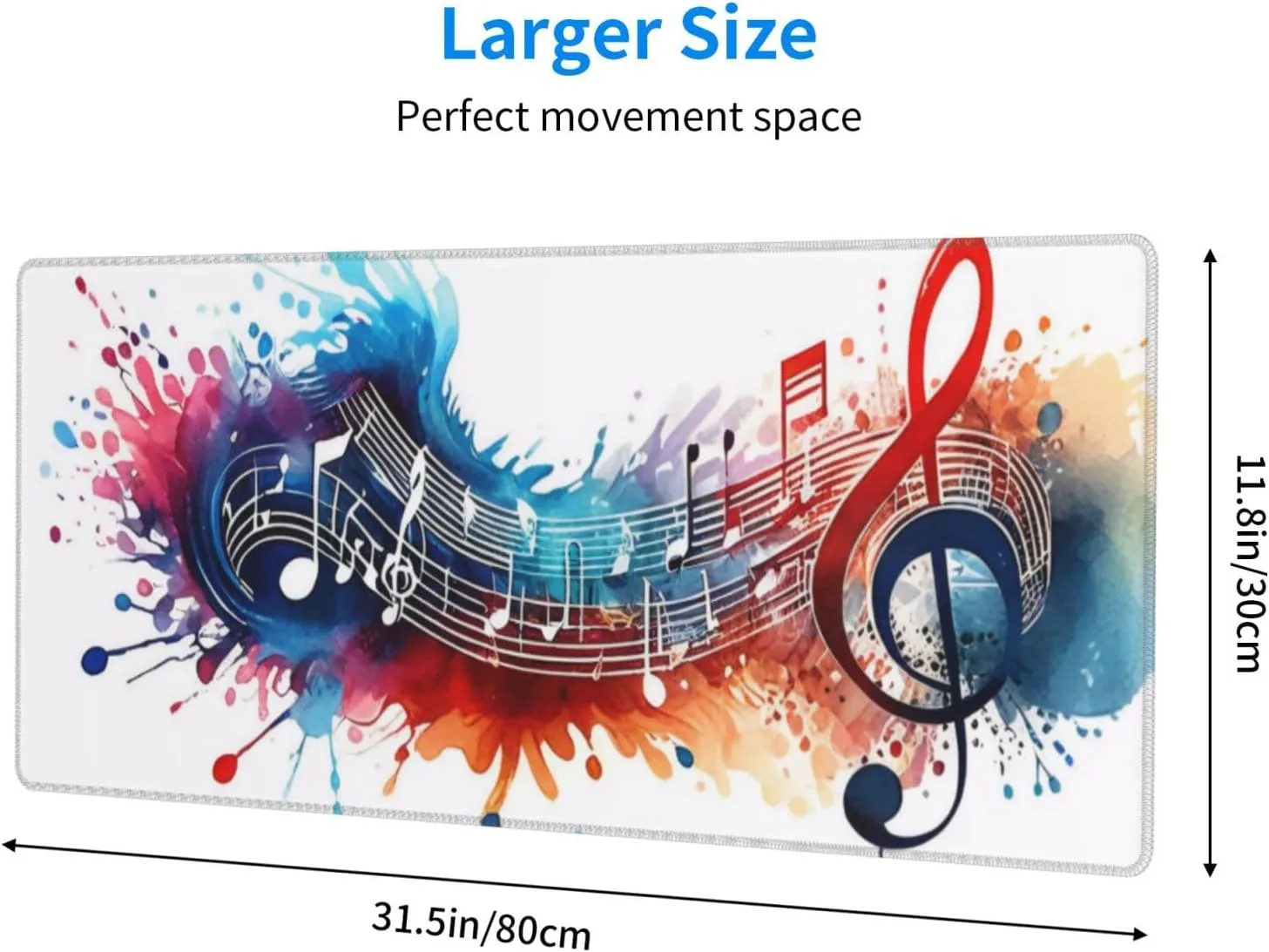 Gaming Mouse Pad,Large Non-Slip Rubber Base Mousepad,Keyboard Mouse Mat,Desk Pad with Stitched Edges,31.5x11.8inch,Cowhide