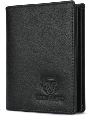 Genuine Leather Bifold Wallet RFID Blocking Wallet Large Capacity Purse Credit Card Holder for Men with 15 Card Slots (Black)