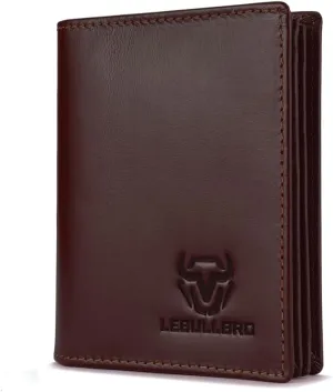 Genuine Leather Bifold Wallet RFID Blocking Wallet Large Capacity Purse Credit Card Holder for Men with 15 Card Slots (Coffee)