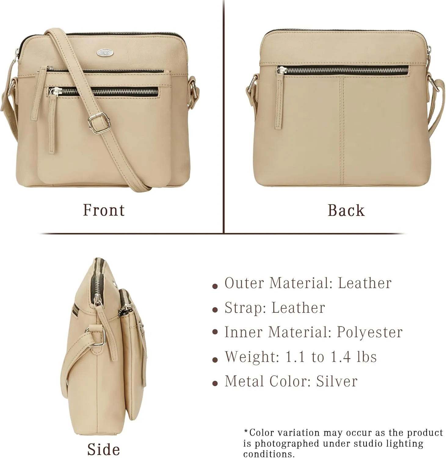 Genuine Leather Crossbody Bags for Women, Premium Handmade Leather Purses - Shoulder Handbags, Adjustable Strap