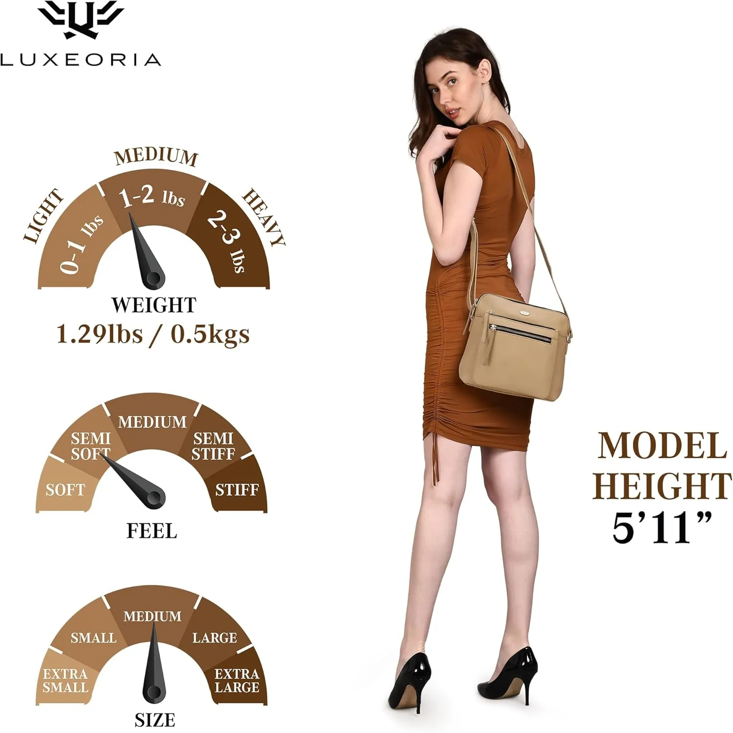 Genuine Leather Crossbody Bags for Women, Premium Handmade Leather Purses - Shoulder Handbags, Adjustable Strap