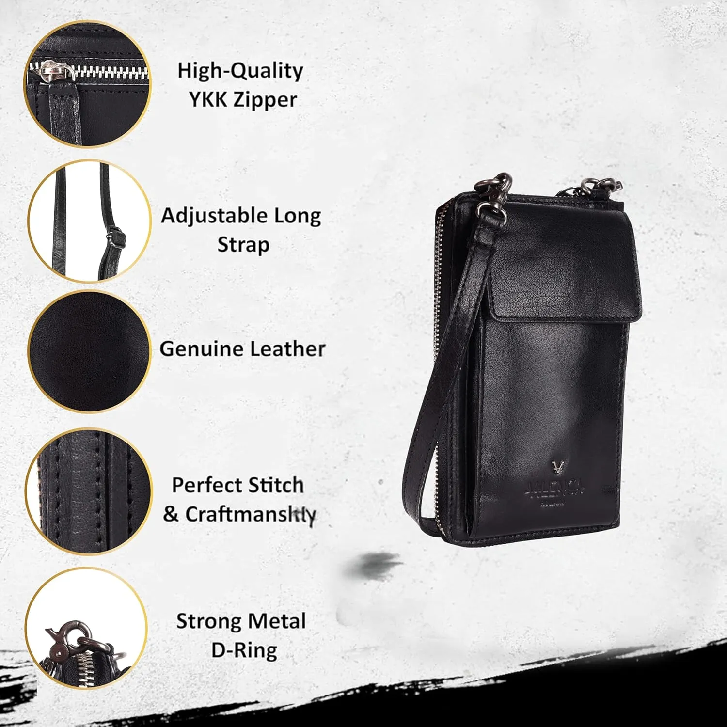 Genuine Leather Small Leather Crossbody Bags For Women Cell Phone Purse, Trendy Casual with adjustable strap