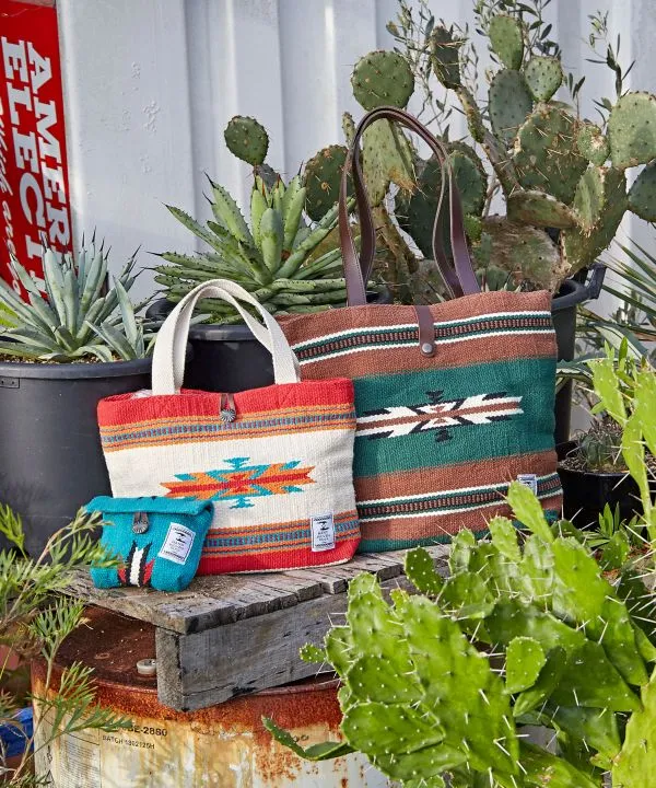 Geometric Pattern Hand Woven Rug Tote Bag