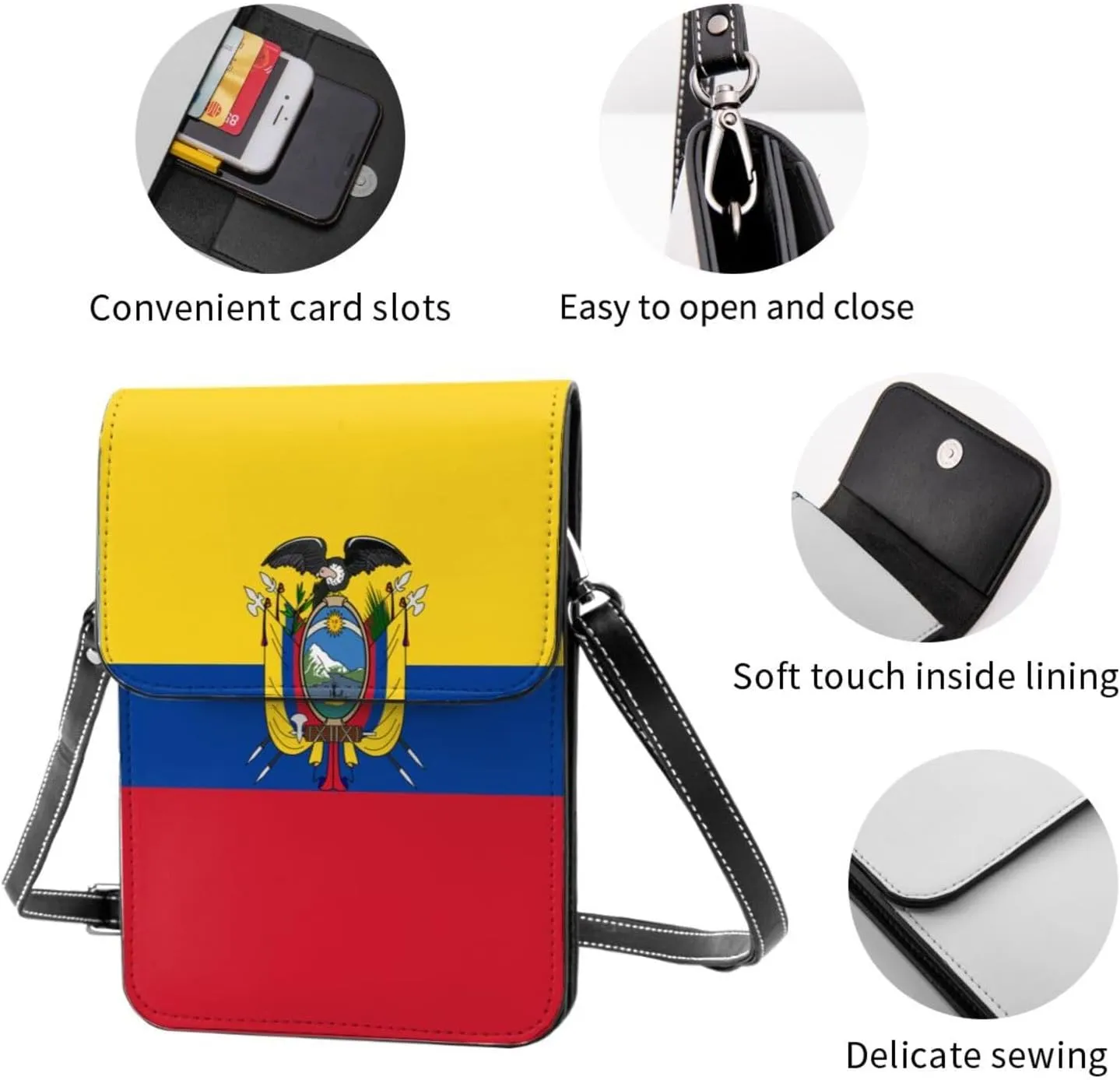 German Germany Flag Small Crossbody Purse Cell Phone Bag for Women