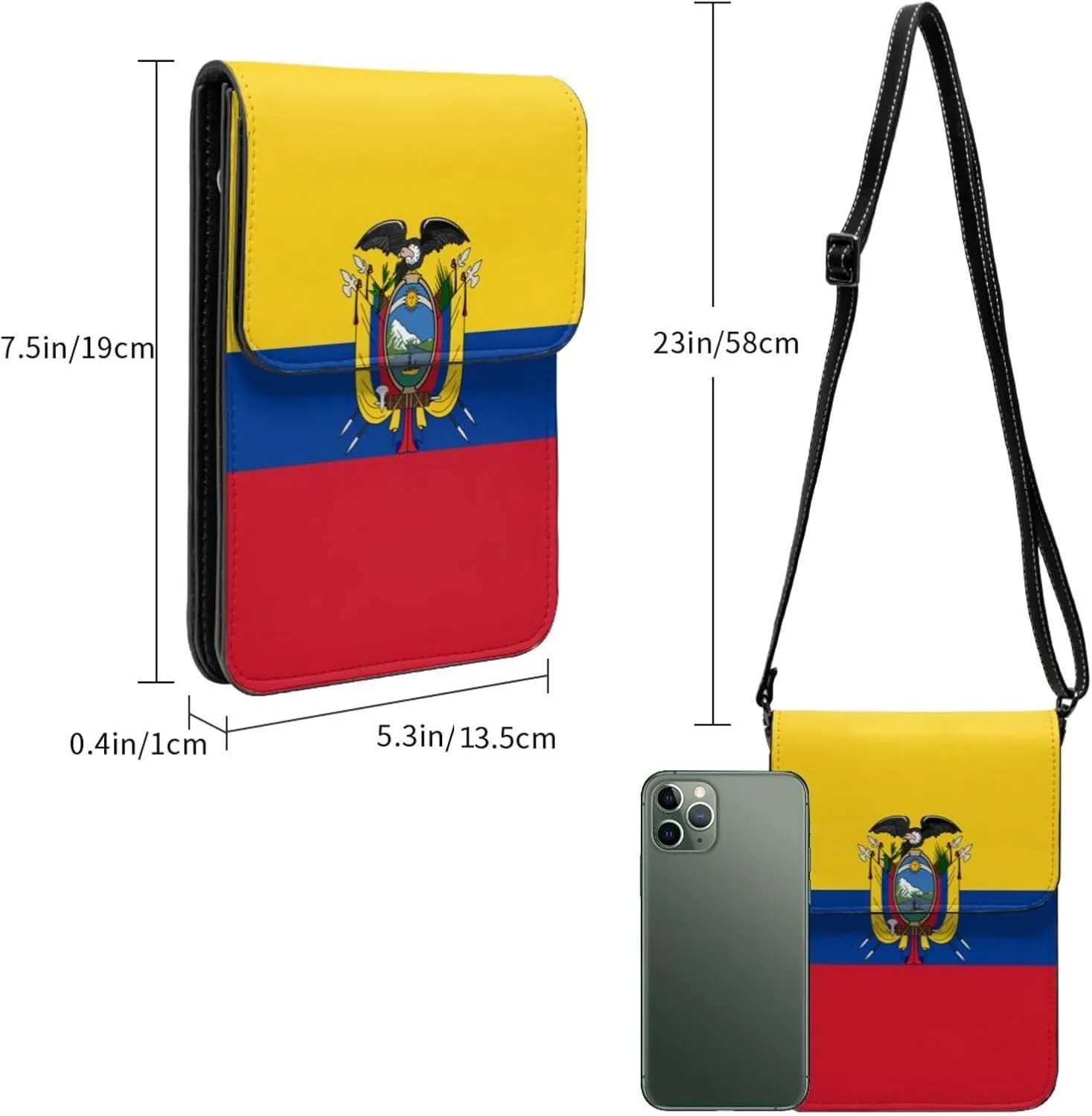 German Germany Flag Small Crossbody Purse Cell Phone Bag for Women