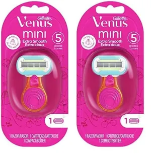 Gillette Venus Snap Cosmo Pink with Extra Smooth Women's On-The-Go Razor - 1 Handle   1 Refill (Pack of 2)