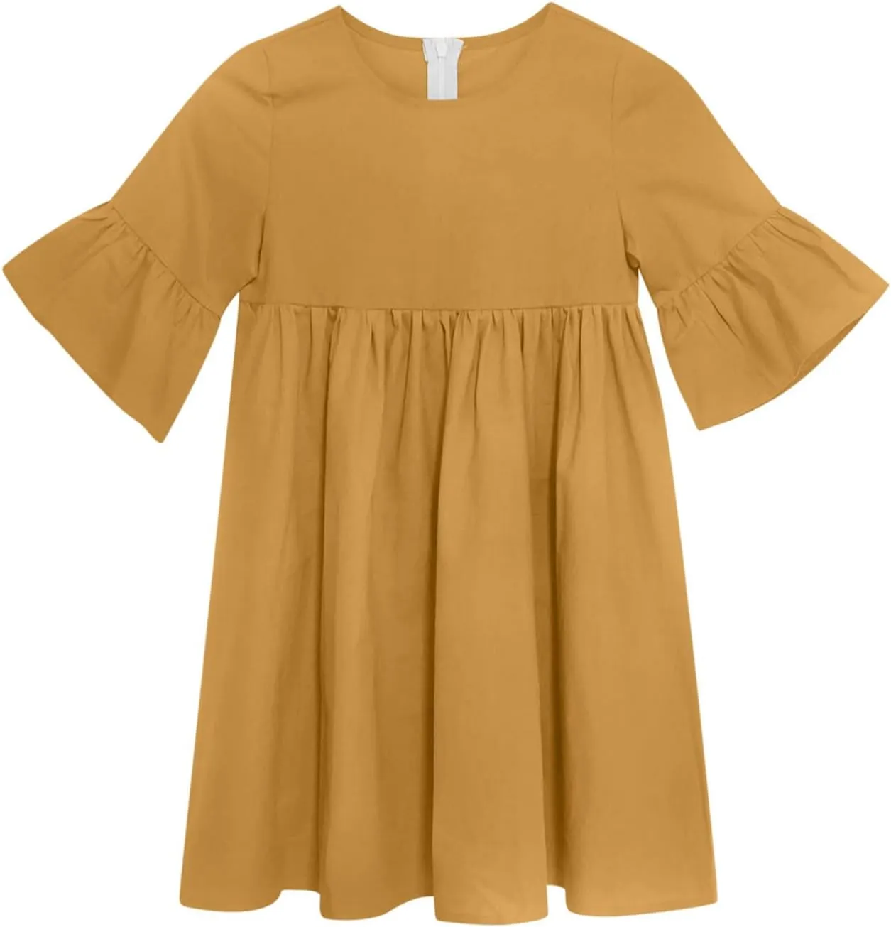 Girls Casual Dress Stripe Shirt Dresses Summer Linen Dresses Crew Neck Short Sleeve Dress with Pockets Daily Outfits