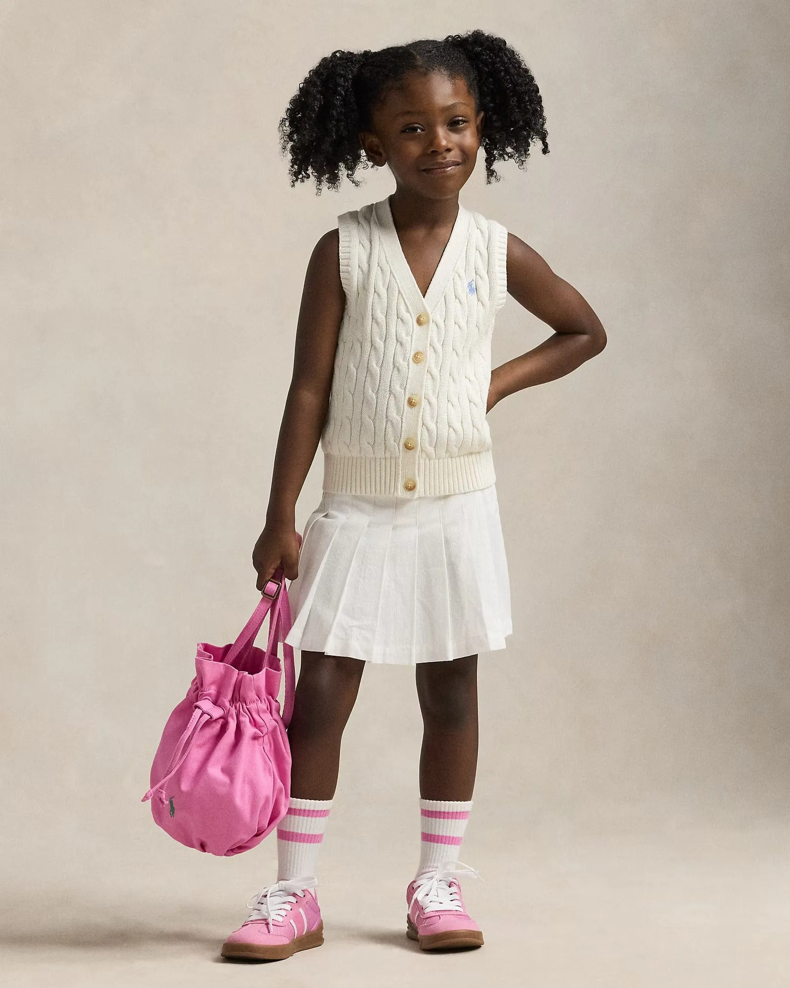 Girls Logo Bucket Bag in Pink (24cm)