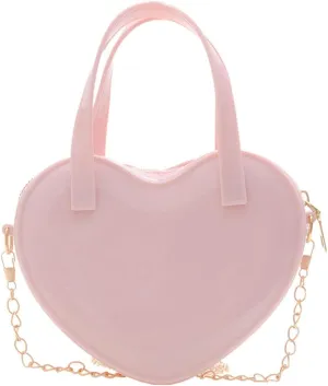 Girls Novelty Mini Heart-Shaped Purse Chain Purse Shoulder Crossbody Bags Tote Handbag Travel Wallet Bag for Women Girl Gift