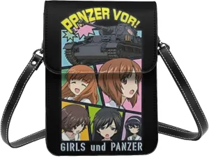 Girls Und Panzer Wallet Phone Woman'S Fashion Purse Adjustable Handba Crossbody Bags