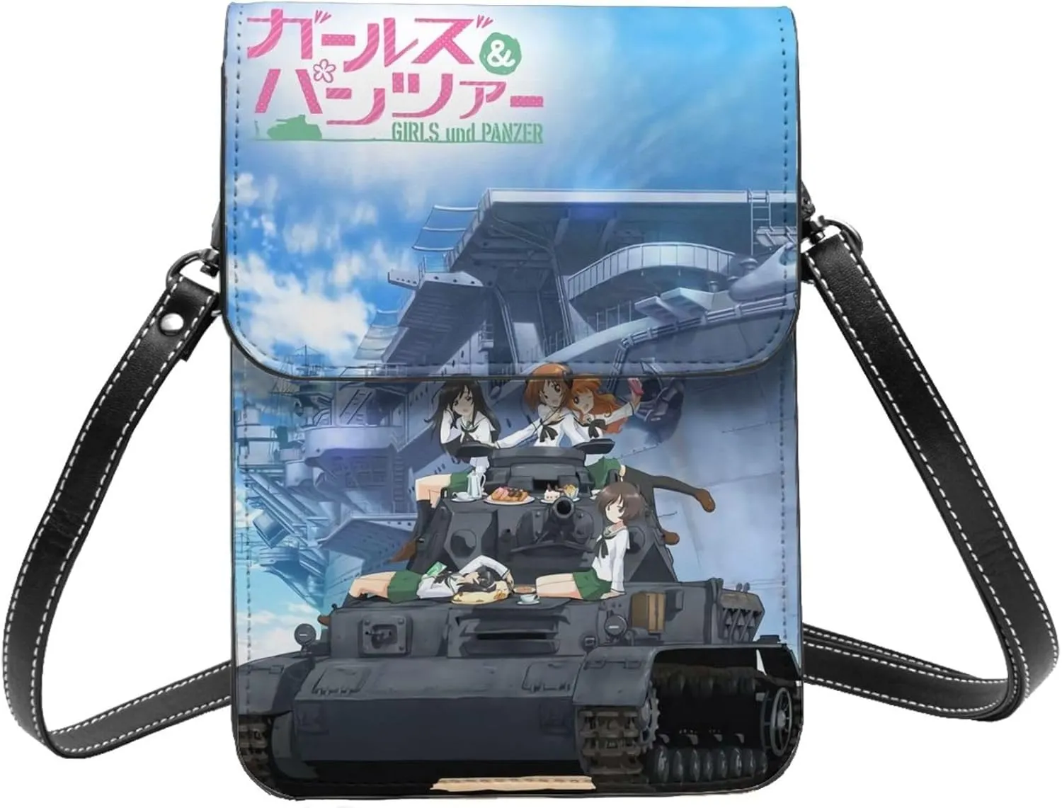 Girls Und Panzer Wallet Phone Women'S Fashion Purse Adjustable Handba Crossbody Bags