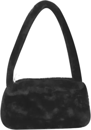 Girls Women Shoulder Clutch Purse Underarm Bag Fluffy Fuzzy Faux Fur Mini Cute Tote Handbag