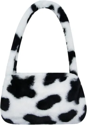 Girls Women Shoulder Clutch Purse Underarm Bag Fluffy Fuzzy Faux Fur Mini Cute Tote Handbag