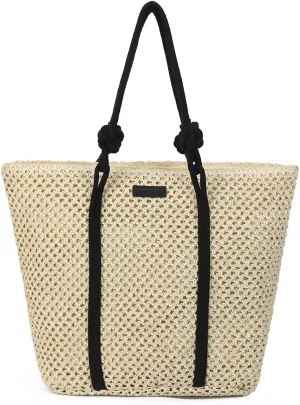 Gladdon Straw Tote Bag Beach Accessories for Women Vacation Woven Large Shoulder Purses