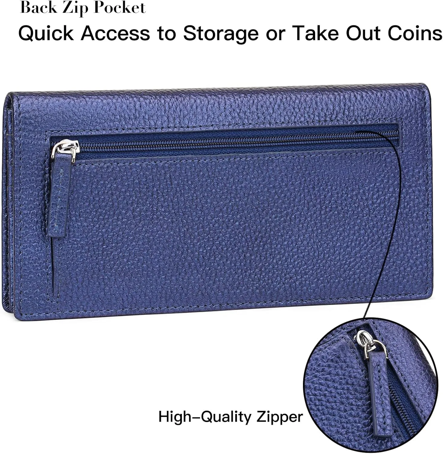 GOIACII Wallets for Women RFID Blocking Ultra Slim Real Leather Credit Card Holder Clutch