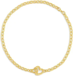 gorjana - Parker Heart Mini Bracelet 7 1/4" - 18k Gold Plated - Celebrate Meaningful Connections - Stacking Bracelets for Style - Elegant Interlocking Design