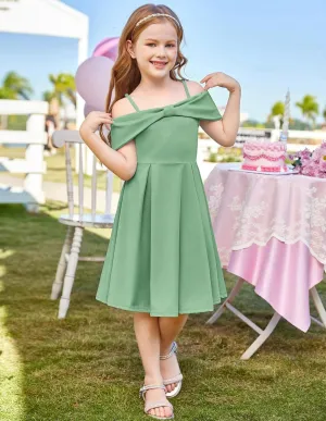 GRACE KARIN Girls Elegant Dress Off Shoulder A-Line Casual Party Dresses for 6-14 Years