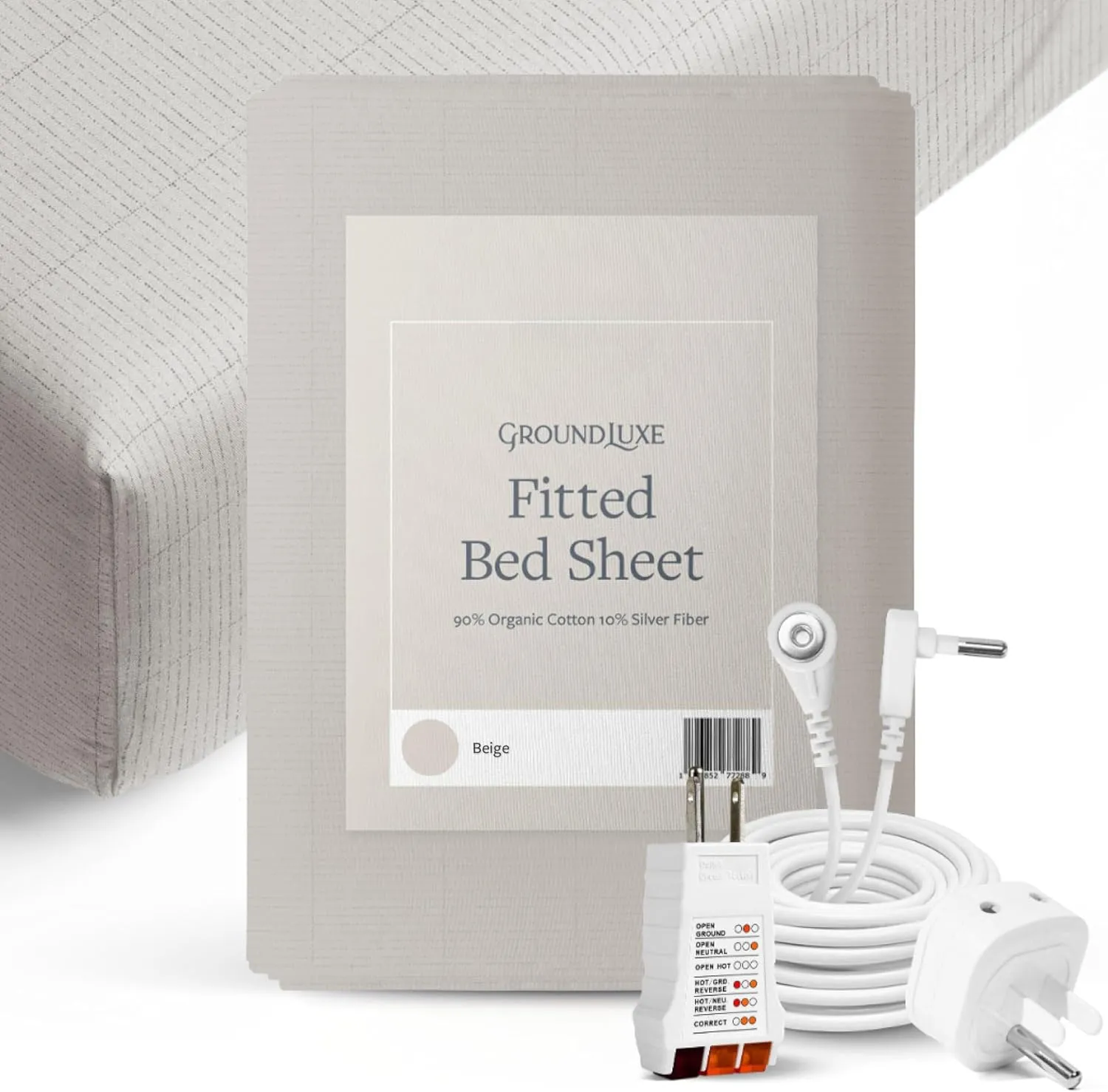GroundLuxe Organic Fitted Grounding Sheet for a King Size Bed