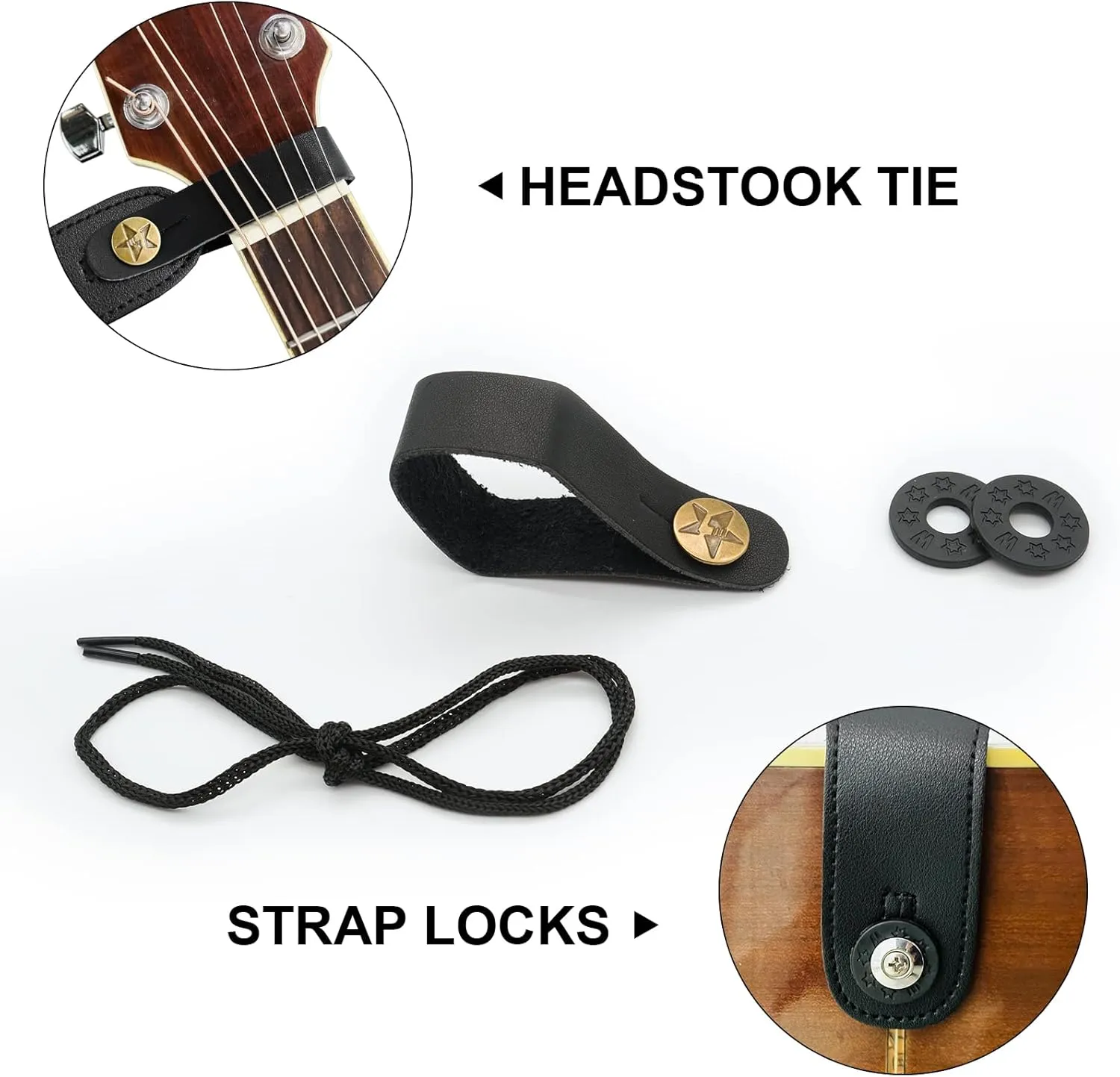 Guitar Strap-Vintage Woven, For Bass, Electric & Acoustic Guitar. FREE 2 Strap Locks   Headstock buttoned tie