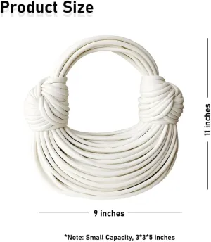 Hand-Woven Bread Women's Clutch Top Handle Satchel Shoulder Crossbody Creative Knotted Noodles Handbag Purses Underarm Bag
