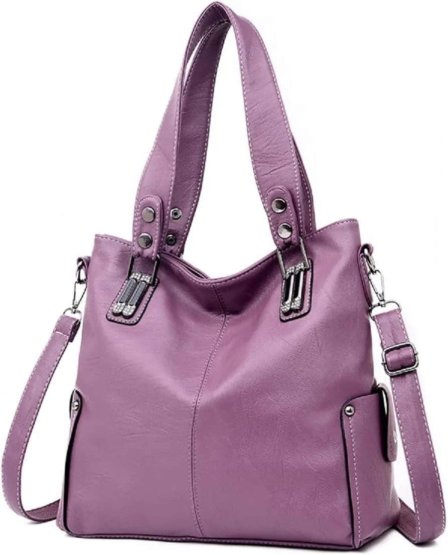 Handbag for Women PU Leather Shoulder Bag Fashion Top-Handle Satchel Multi-pocket Tote Crossbody Bag