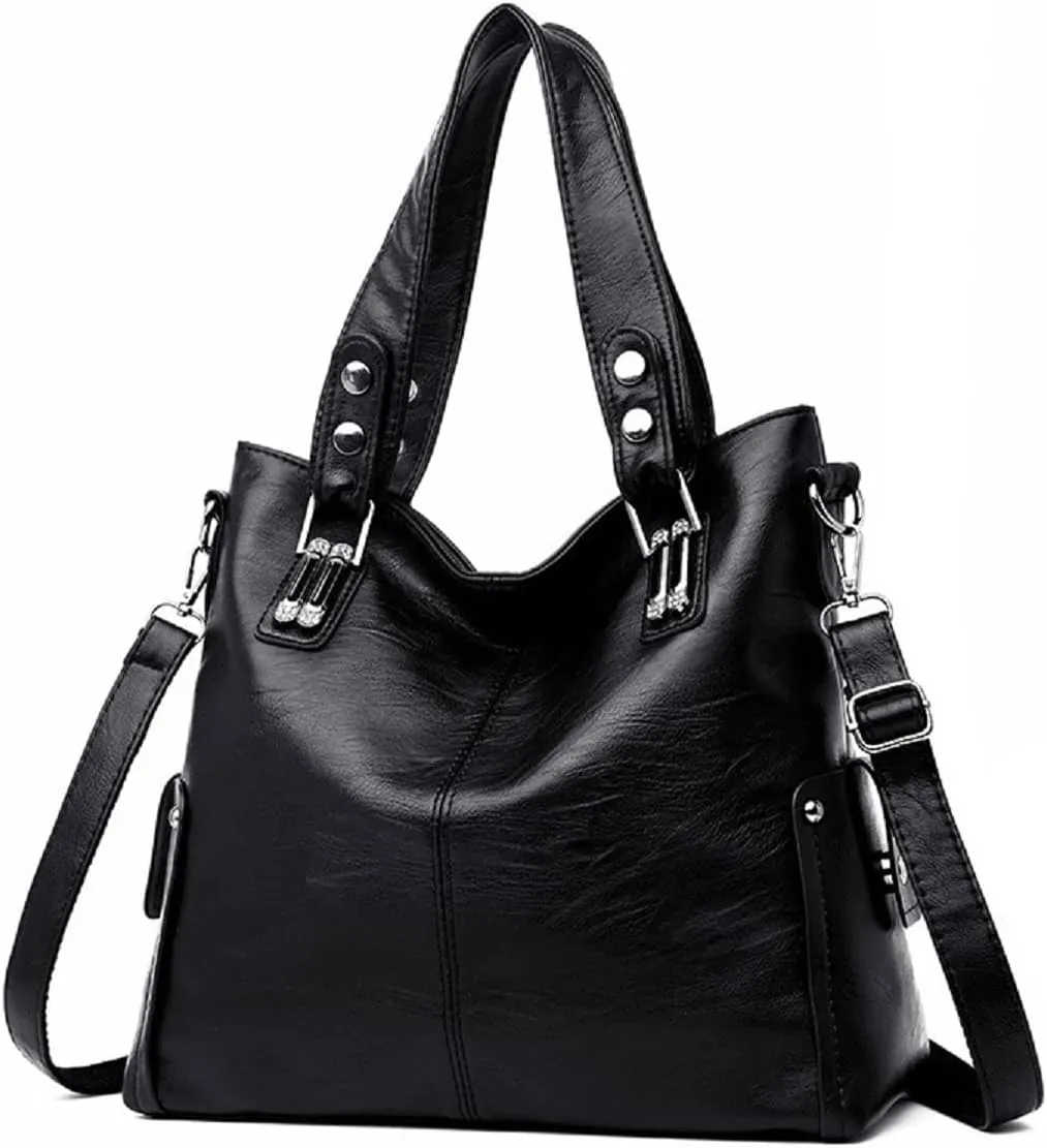 Handbag for Women PU Leather Shoulder Bag Fashion Top-Handle Satchel Multi-pocket Tote Crossbody Bag