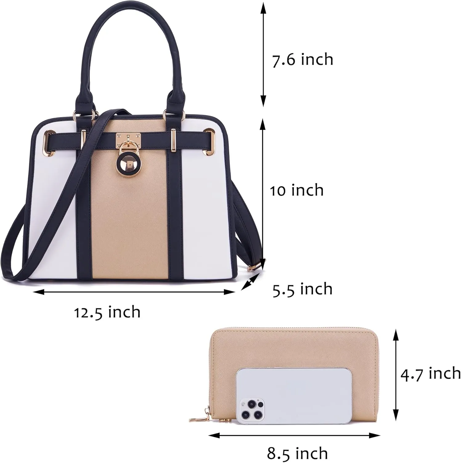 Handbags Sets For Women Shoulder Bags Top Handle Work Satchel Tote Purses Set With Matching Wallet 2pcs