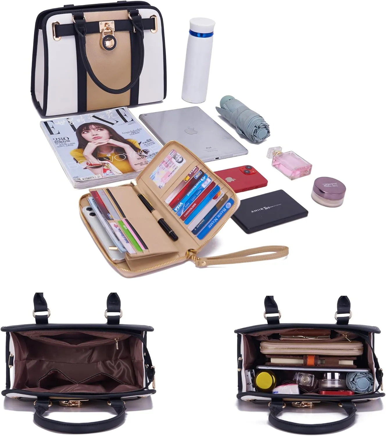 Handbags Sets For Women Shoulder Bags Top Handle Work Satchel Tote Purses Set With Matching Wallet 2pcs