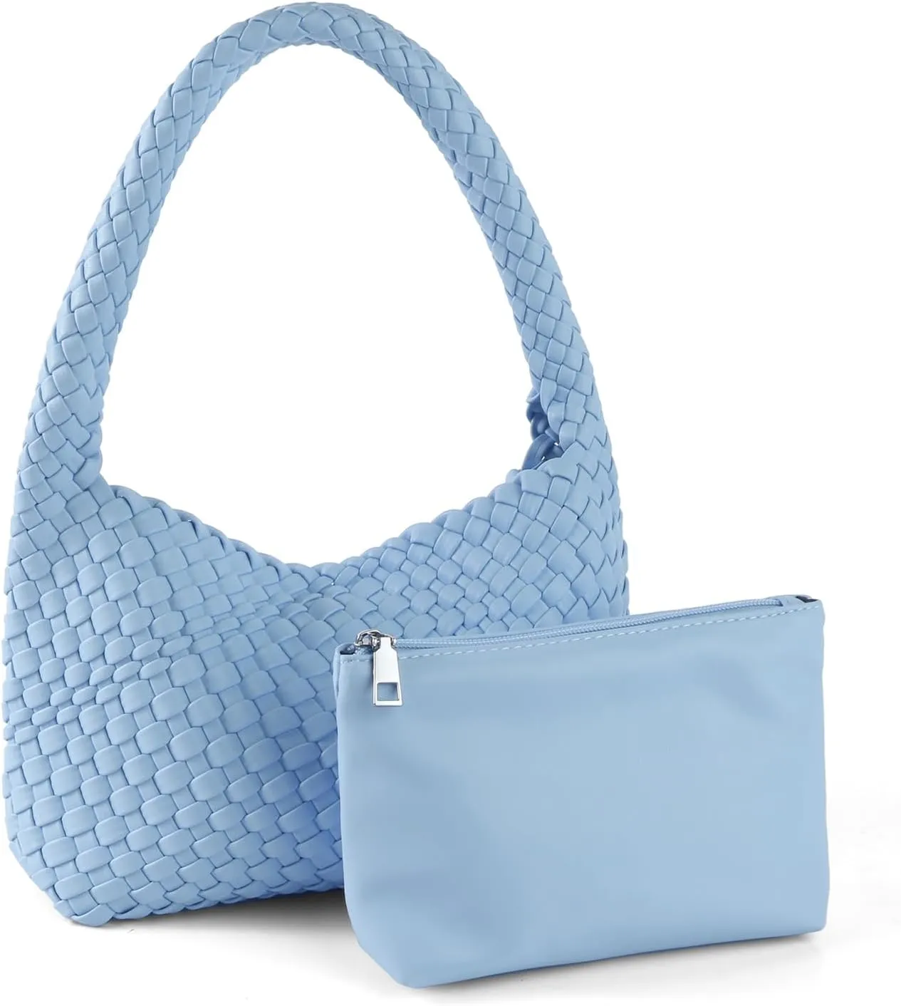 Handmade Woven Tote Bag - Women's Vegan Leather Shoulder Bag With Purses