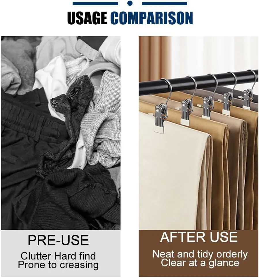 Hangers Clips,Stainless Hooks for Closet Hooks,Laundry Hanging Hooks,Travel Portable Clothes,Boot Tall Towel Hats Socks Pants and Bras (50, Pure White)