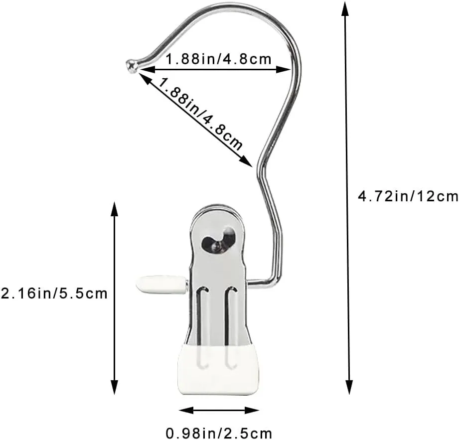 Hangers Clips,Stainless Hooks for Closet Hooks,Laundry Hanging Hooks,Travel Portable Clothes,Boot Tall Towel Hats Socks Pants and Bras (50, Pure White)