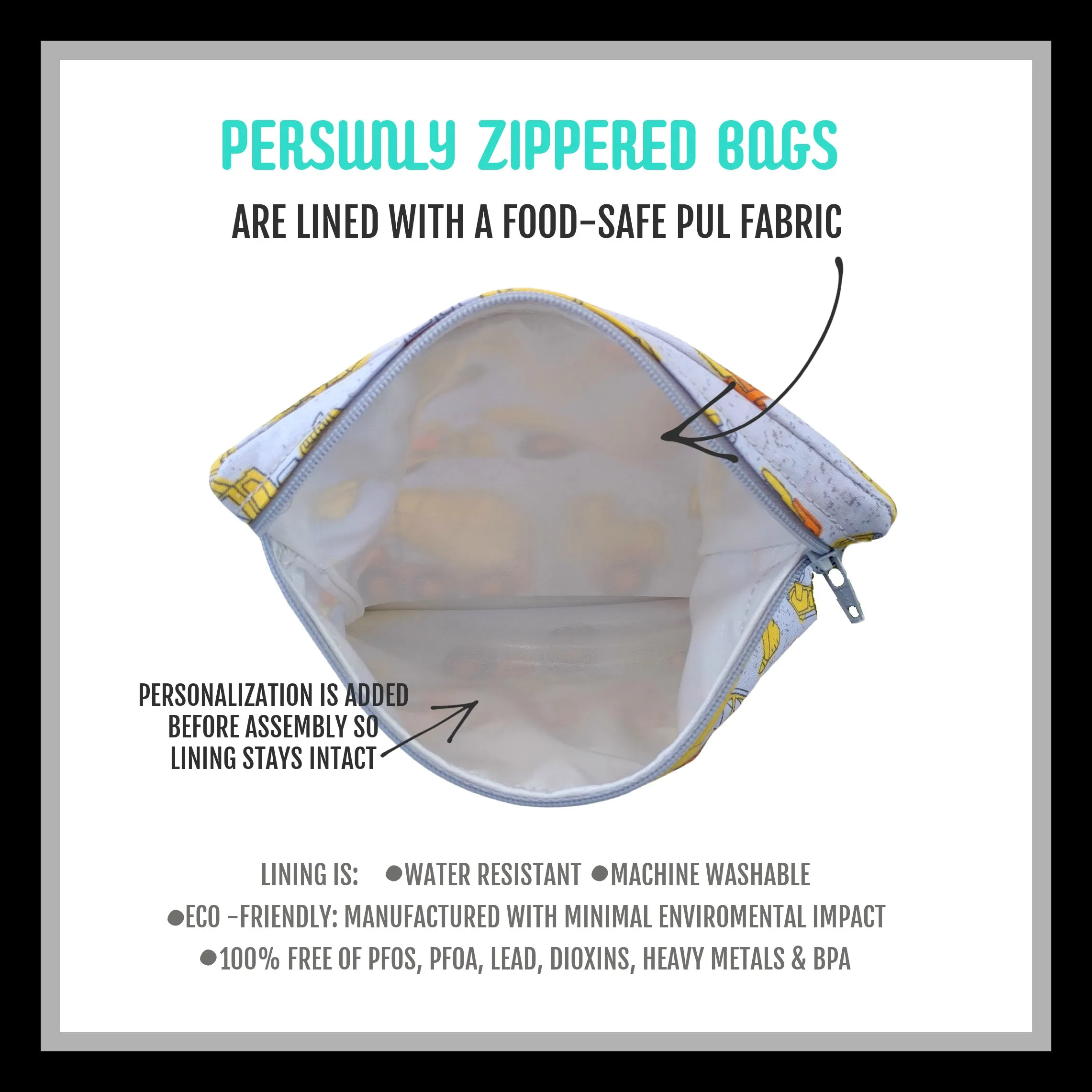 Hard Boiled Eggs Personalized Reusable Food Bag
