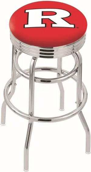 HBS L7C3C Rutgers 30" Double-Ring Swivel Bar Stool with Chrome Finish