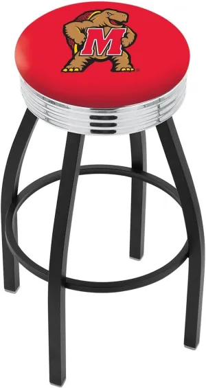 HBS L8B3C Maryland 25" Swivel Counter Stool with a Black Wrinkle and Chrome Finish