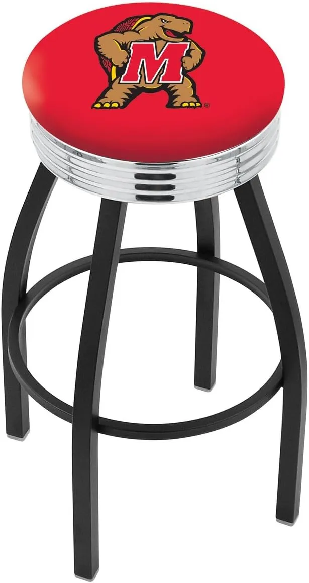 HBS L8B3C Maryland 25" Swivel Counter Stool with a Black Wrinkle and Chrome Finish