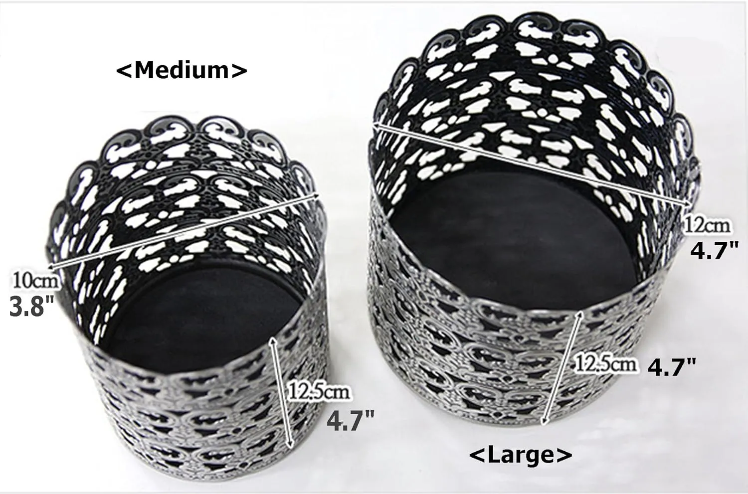 Heart Patterned Vintage Hairbrush Holder Antique Make up Brush Holder Makeup Vanity Organizer (Brass, Large)