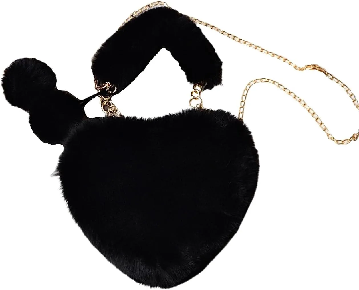Heart Plush Underarm Bag for Girls Furry Purse Handbags for Women Cute Y2K Fluffy Fuzzy Shoulder Bag for Autumn Winter