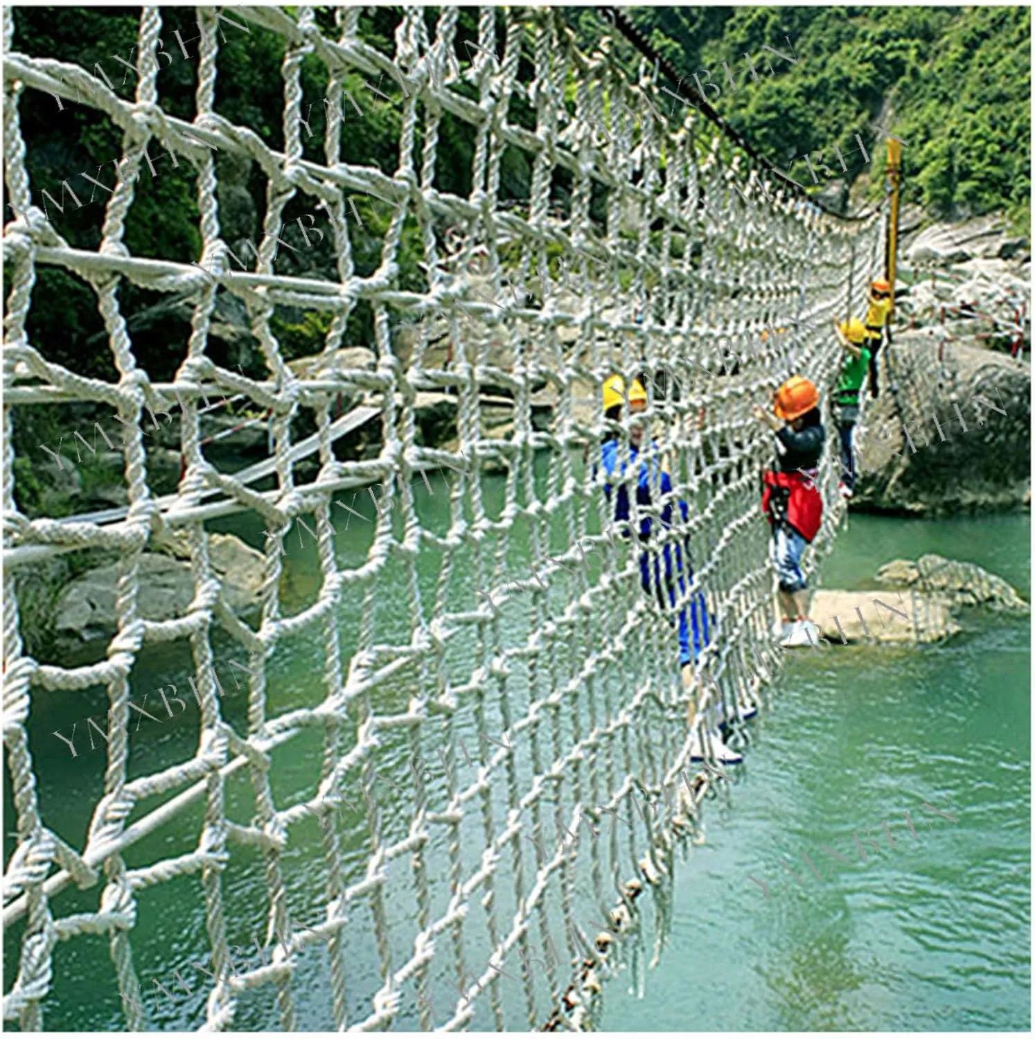 Heavy Duty Climbing Net Rope Ladder Playground Rock Rope Swing Sets Protective Net Outdoor Cargo Webbing Net Dia 12mm Safety Net(Size:3.3FTx19.7FT)