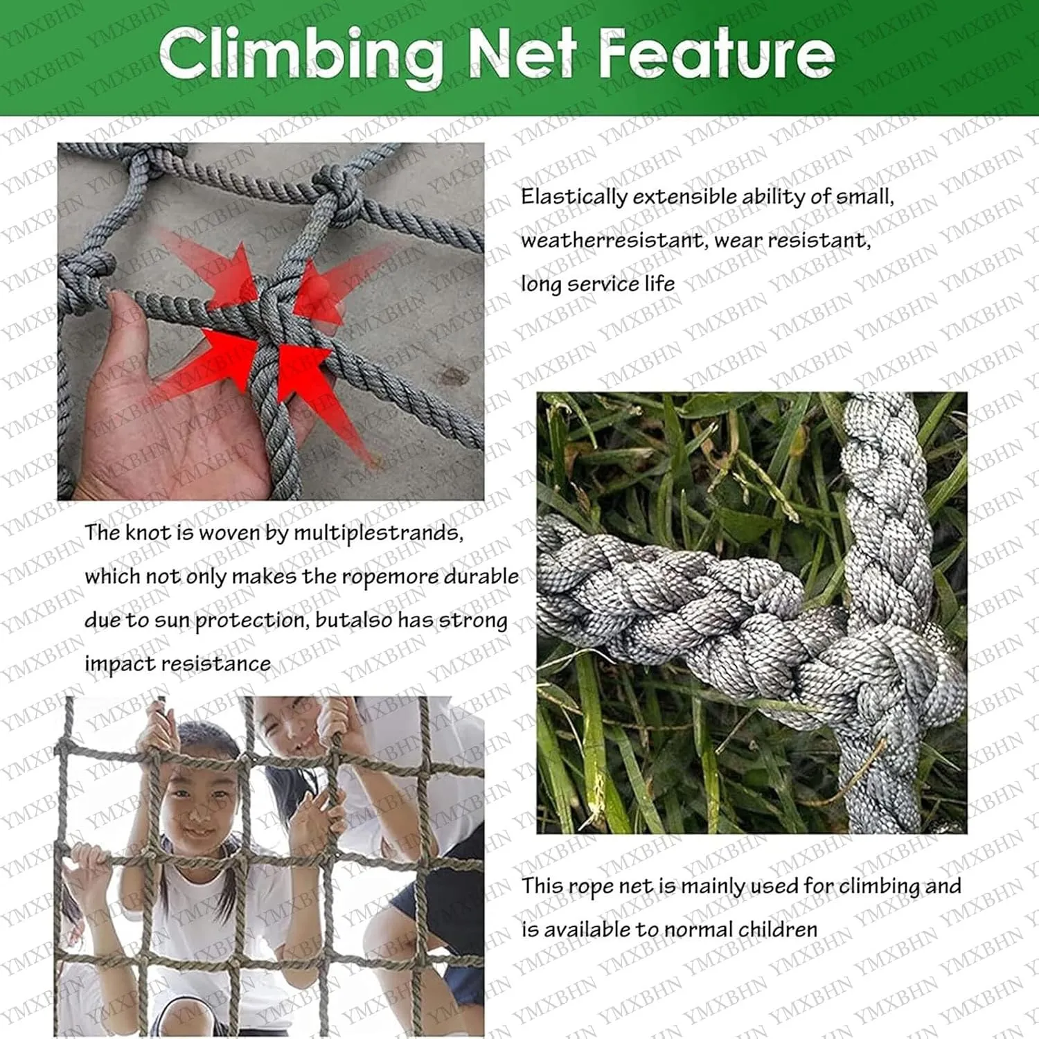 Heavy Duty Climbing Net Rope Ladder Playground Rock Rope Swing Sets Protective Net Outdoor Cargo Webbing Net Dia 12mm Safety Net(Size:3.3FTx19.7FT)
