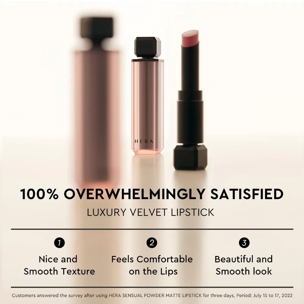 HERA Sensual Powder Matte Lipstick #489 HEE | Comfort and Soft Velvet Finish for Daily Use, Long-lasting, Hydrating & Moisturing, Korean Makeup, 0.11 oz. (3g)
