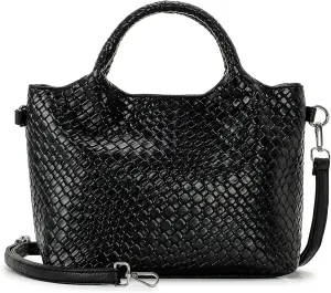 Herald Vegan Leather Top-handle Handbag for Women, Medium Soft Tote Shoulder Crossbody Bag Purse with Detachable Strap