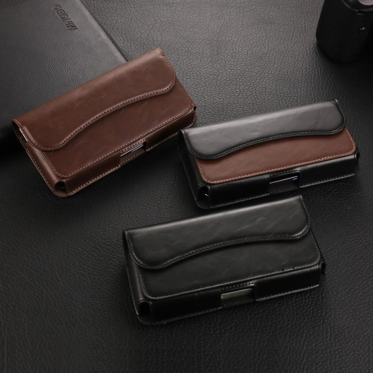 Holster for iPhone 15 15 Pro 14, 14 Pro, 13 Pro, 13, 12 Pro, 12, iPhone 11, XR - Premium Cell Phone Case with Belt Clip [Magnetic Closure] Phone Belt Holder for Men, Black