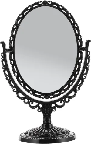 Homoyoyo Retro Antique Double Side Mirror Standing Makeup Tabletop Decorative Stand