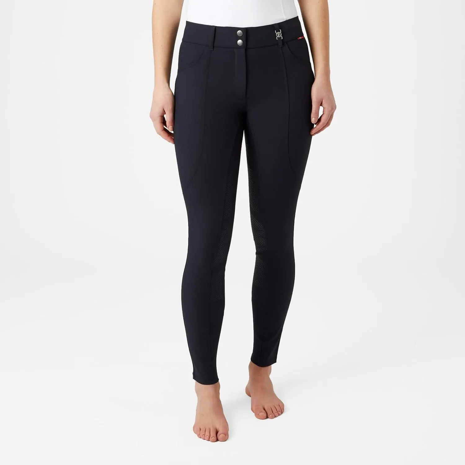 HORZE B Vertigo Davina Women's Mid-Rise Breathable Full Seat Breeches with Phone Pockets